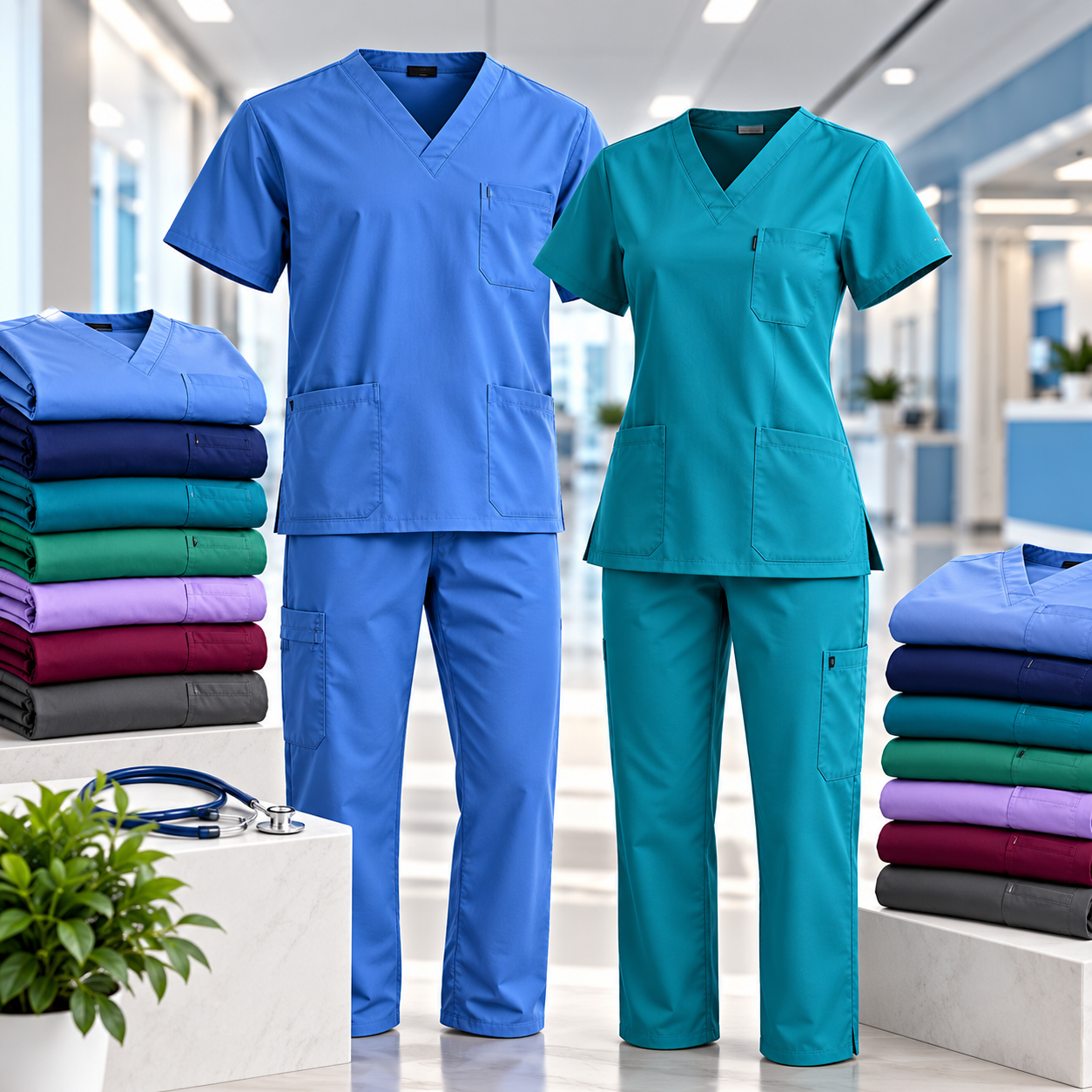 Uniformes sanitarios – Conjuntos médicos de cuello en V