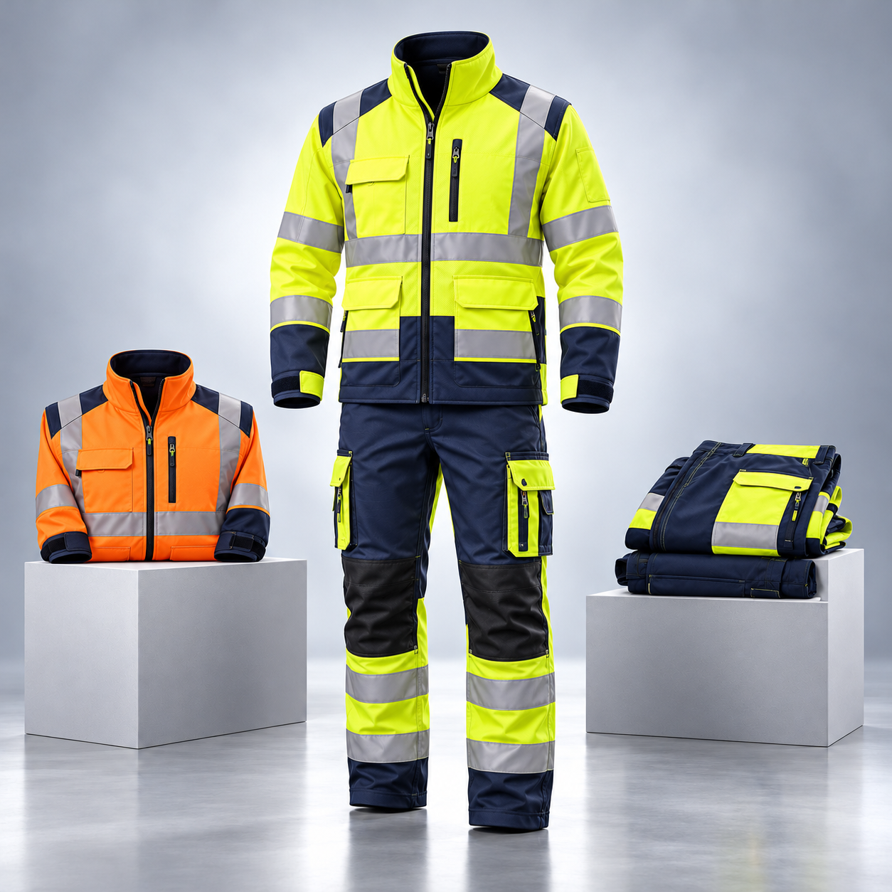 Vêtements de Travail Haute Visibilité – Veste et Pantalon Réfléchissants